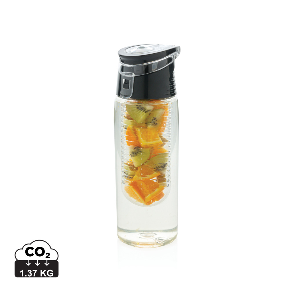 Gourde d'eau à infusion publicitaire 700 ml transparent et gris